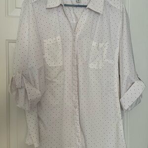 Croft & Barrow Light Blouse with Dark Dots